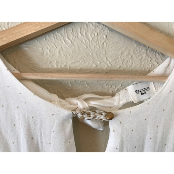 Garance Paris White Gold Cotton Faux Wrap Dress - Picture 5 of 6